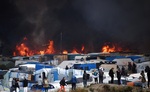 آتش سوزی در زاغه پناهجویان کاله فرانسه

