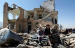 خانه بمباران شده در نزدیکی صنعا
