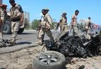 محل انفجار خودروی بمب‌گذاری شده در عدن، یمن